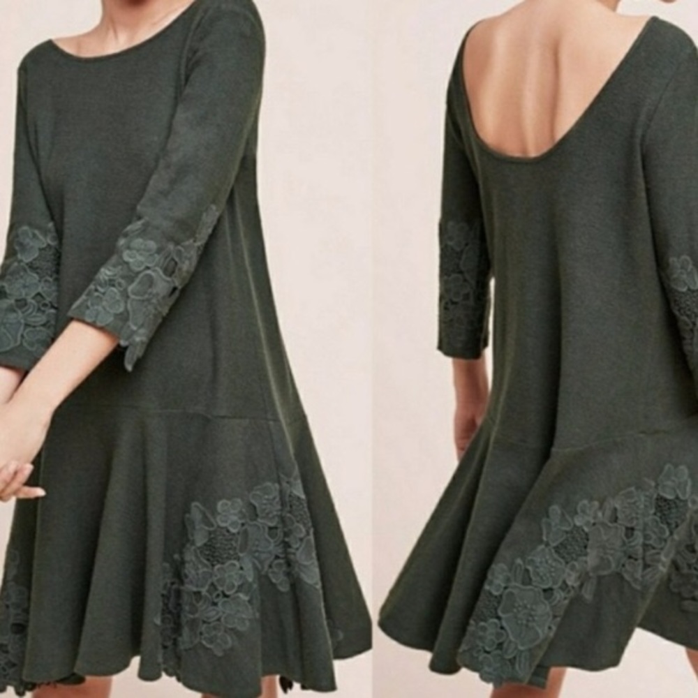 Anthropologie Maeve Tierra Dress Green Lar…